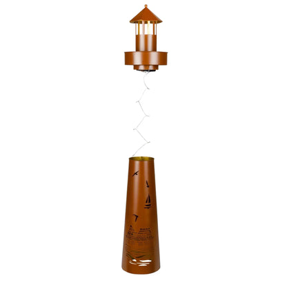Leuchtturm LED Rostoptik Pflanzturm Pflanzschale Maritim Gartenbeleuchtung 80x20 cm