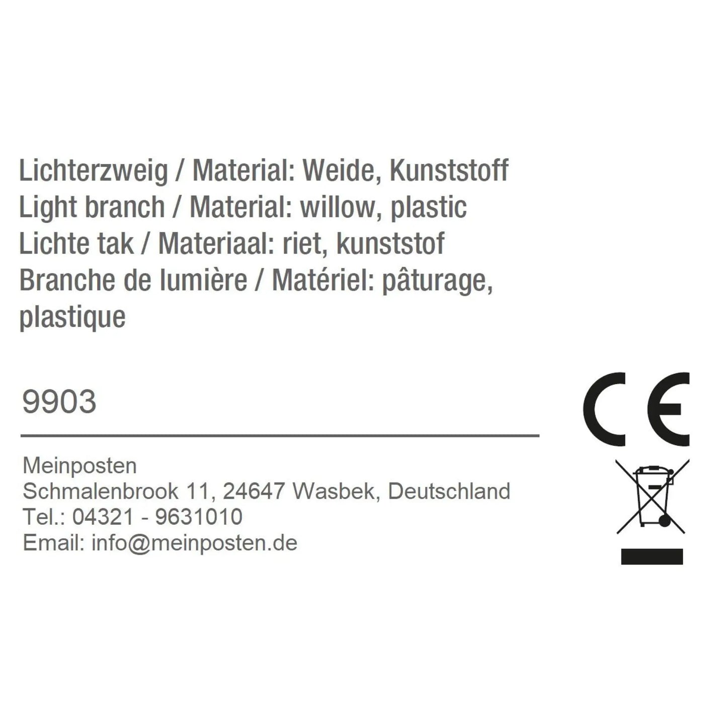 Lichterzweige LED warmweiß Weide Lichterkette Lichterzweig Timer Höhe 100 cm