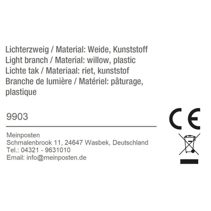 Lichterzweige LED warmweiß Weide Lichterkette Lichterzweig Timer Höhe 100 cm