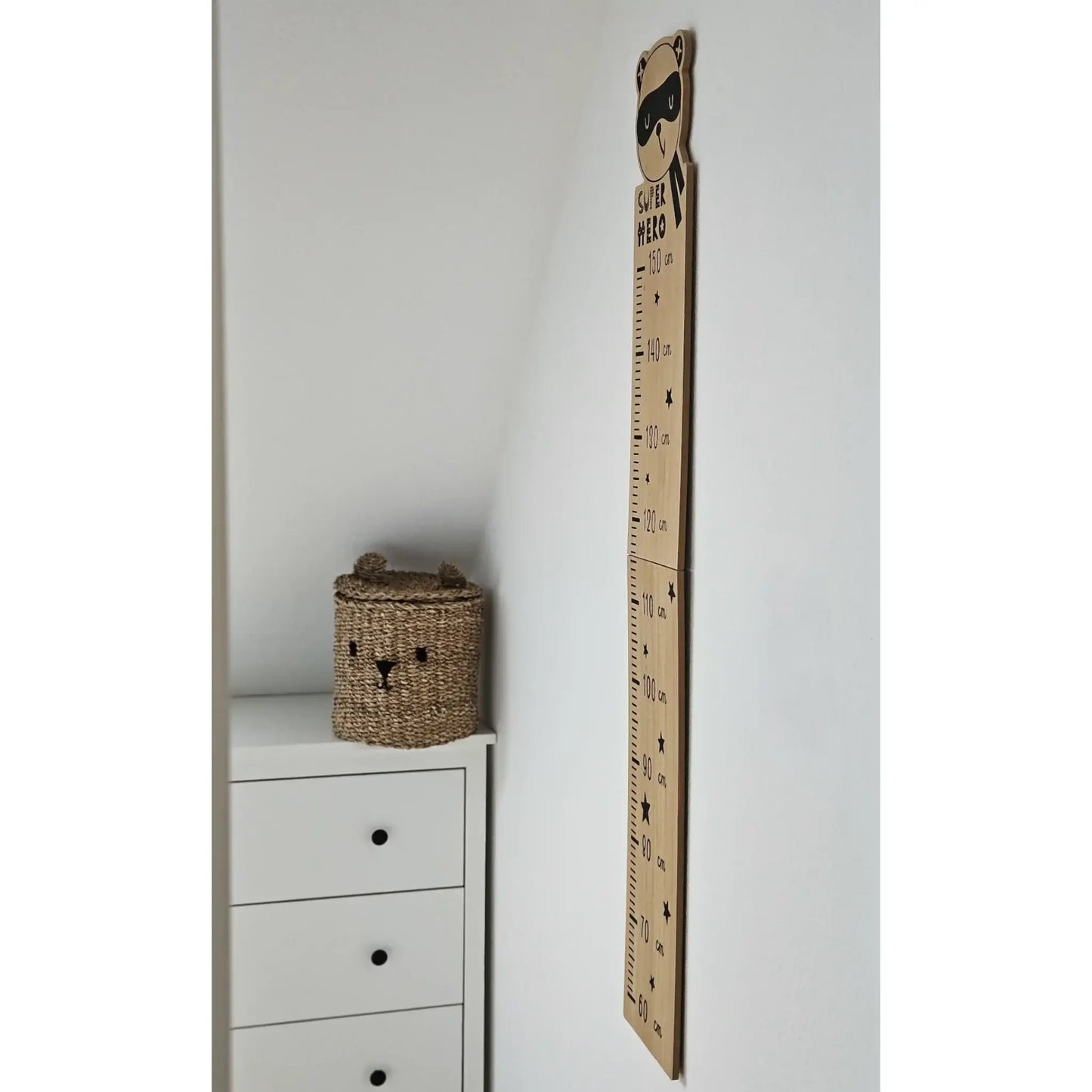 Messlatte Kinder Holz 60-150 cm Größenmesser Jungen und Mädchen Pandabär Tiger Zebra