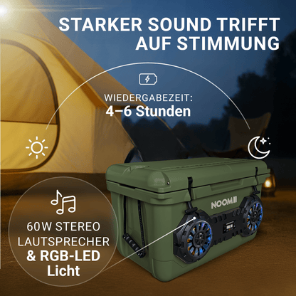NooMii ArcticBeat 45 – Premium Kühlbox mit Bluetooth-Lautsprecher | 45L | 5 Farben