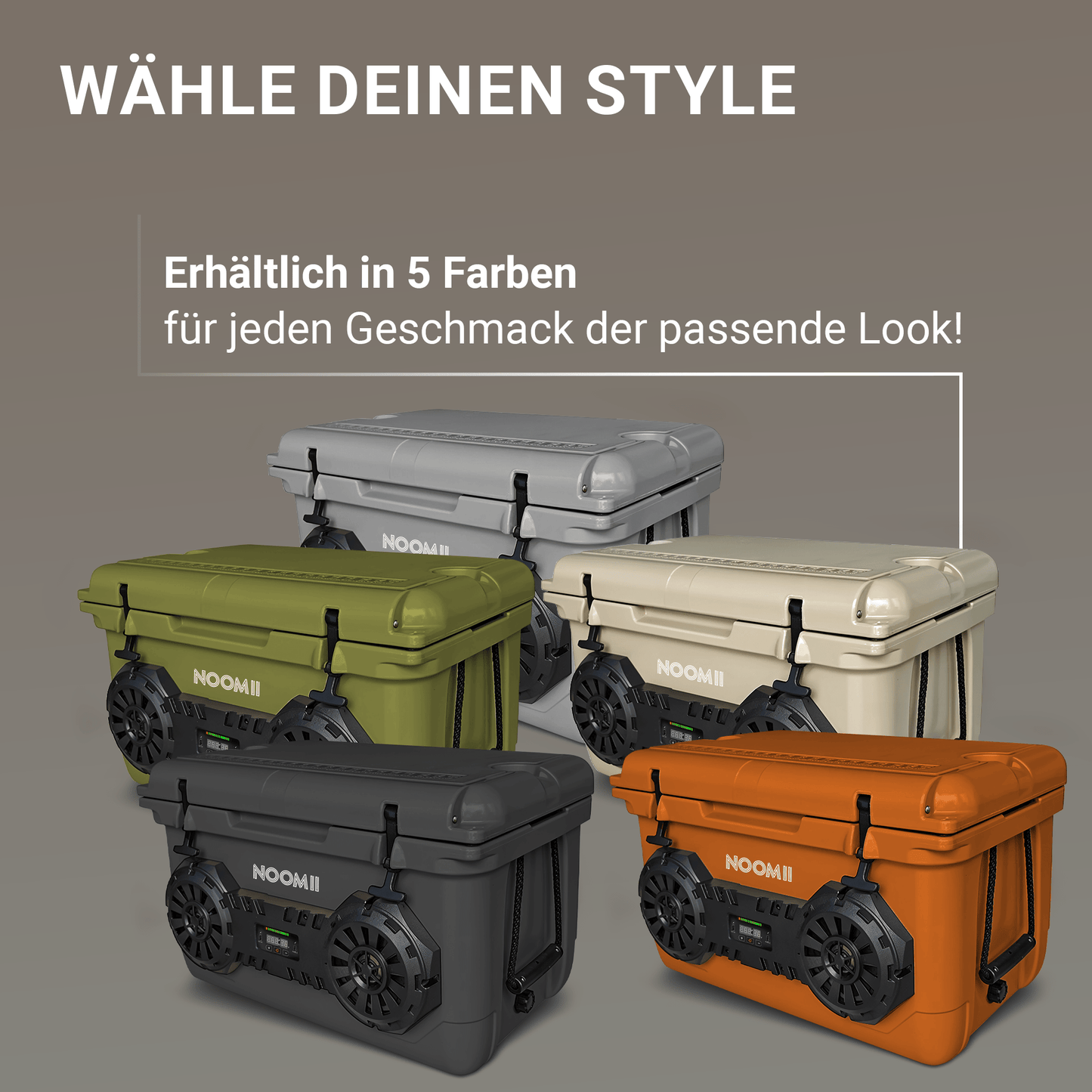 NooMii ArcticBeat 45 – Premium Kühlbox mit Bluetooth-Lautsprecher | 45L | 5 Farben
