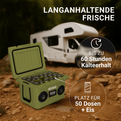 NooMii ColdBeats 35 – Kühlbox mit Bluetooth-Lautsprecher | 35L | Festival & Camping | 5 Farben