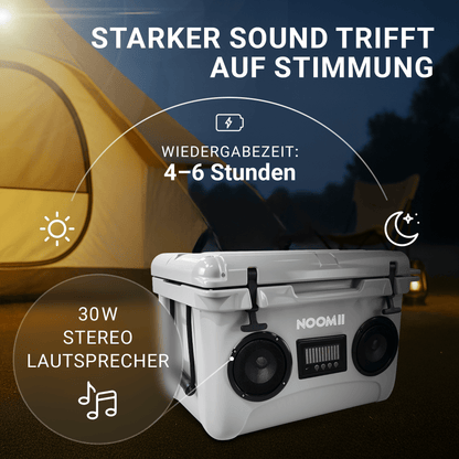 NooMii ColdBeats 35 – Kühlbox mit Bluetooth-Lautsprecher | 35L | Festival & Camping | 5 Farben