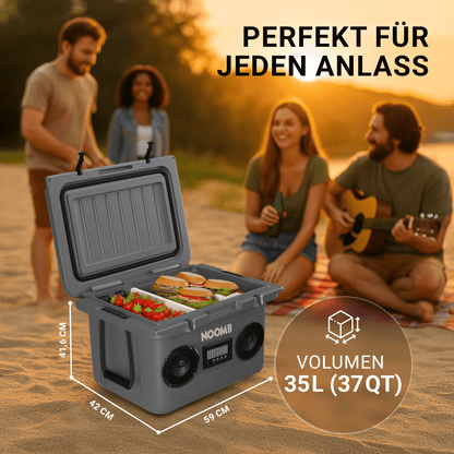 NooMii ColdBeats 35 – Kühlbox mit Bluetooth-Lautsprecher | 35L | Festival & Camping | 5 Farben