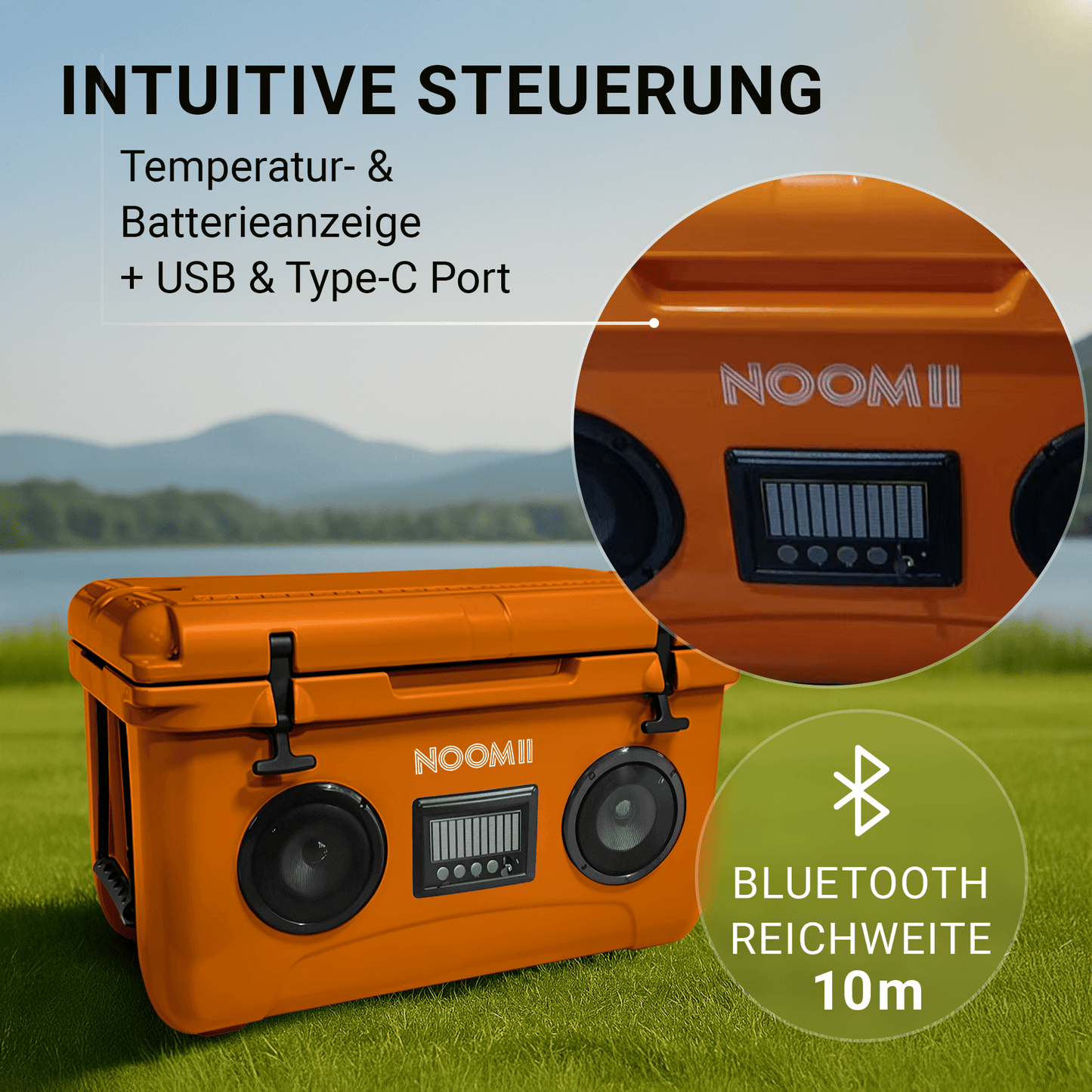 NooMii ColdBeats 45 – Kühlbox mit Bluetooth-Lautsprecher | 45L | Festival & Outdoor | 5 Farben
