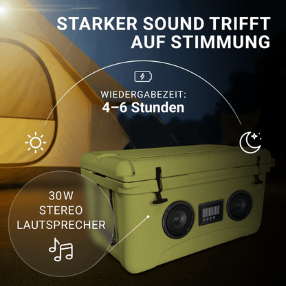 NooMii ColdBeats 65 – XXL Kühlbox mit Bluetooth-Lautsprecher | 65L | Festival & Outdoor | 5 Farben