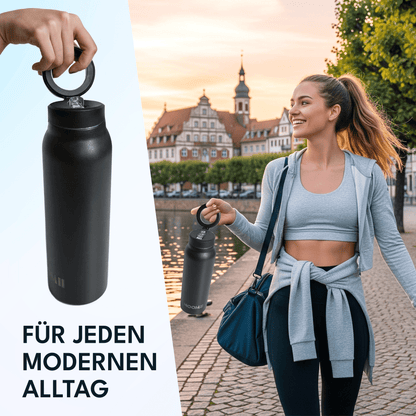 NooMii Edelstahl-Trinkflasche 800ml – Magnetdeckel & Handyhalter