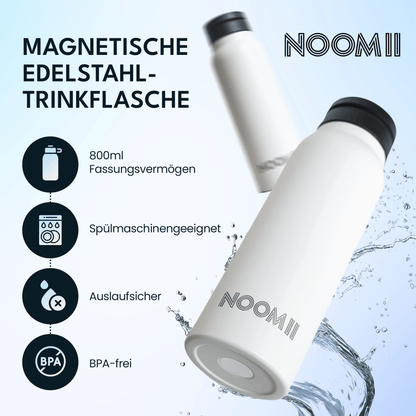 NooMii Edelstahl-Trinkflasche 800ml – Magnetdeckel & Handyhalter