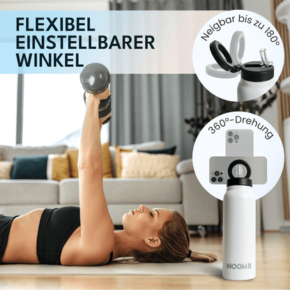 NooMii Edelstahl-Trinkflasche 800ml – Magnetdeckel & Handyhalter
