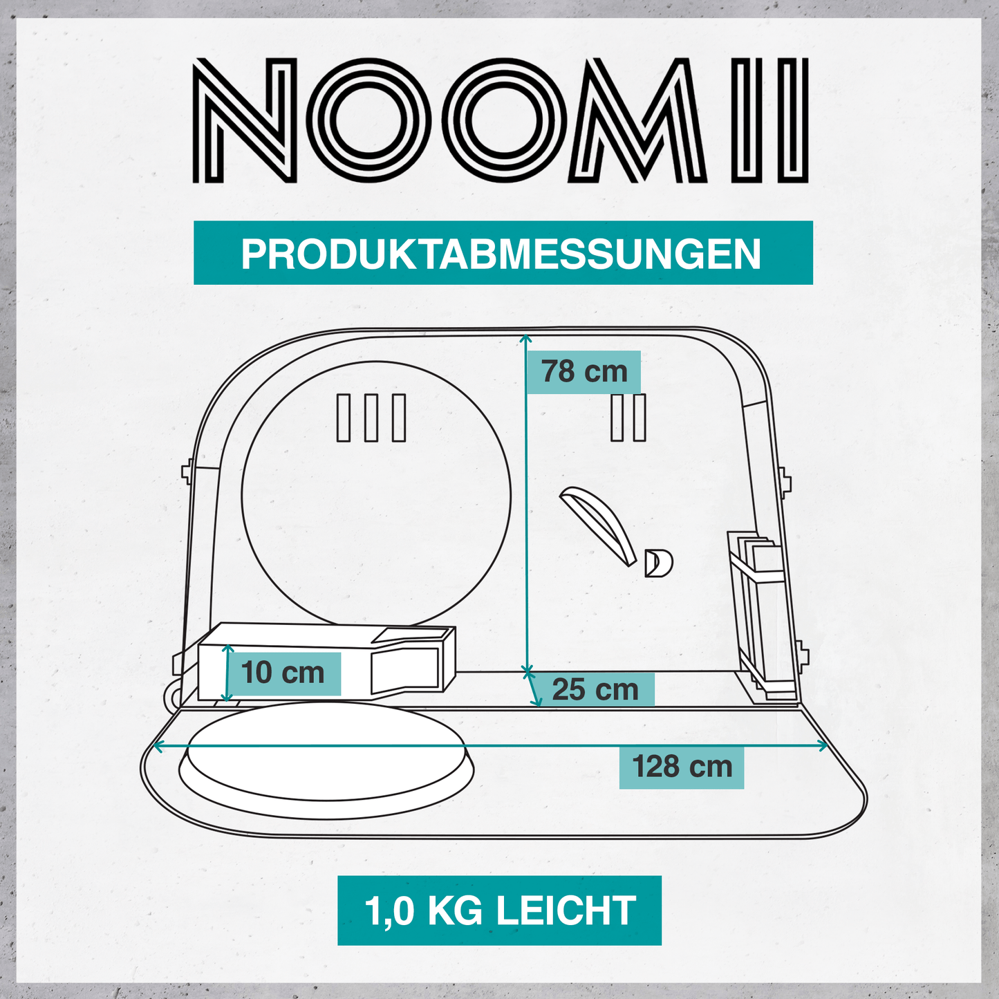 NooMii Fahrrad Transporttasche – Bike Travel Bag mit Rollen | 128x78x25 cm | Rennrad, MTB, E-Bike