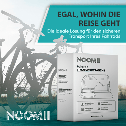 NooMii Fahrrad Transporttasche – Bike Travel Bag mit Rollen | 128x78x25 cm | Rennrad, MTB, E-Bike