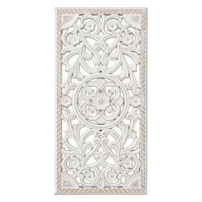 Ornament Holzbild Wandornament Holz shabby weiß Landhaus Dekoration Mandala Deko