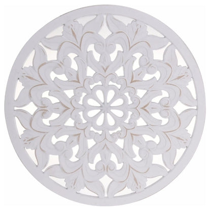 Ornament Holzbild Wandornament Holz shabby weiß Landhaus Dekoration Mandala Deko