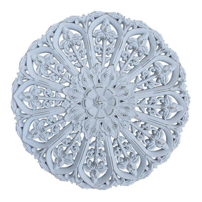 Ornament Holzbild Wandornament Holz shabby weiß Landhaus Dekoration Mandala Deko