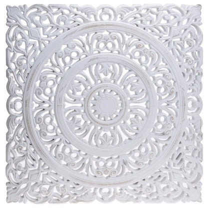 Ornament Holzbild Wandornament Holz shabby weiß Landhaus Dekoration Mandala Deko