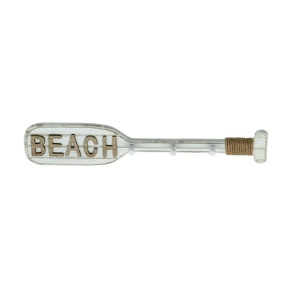 Paddel Hakenleiste 3 Haken weiß Holz Garderobe Dekopaddel Holzpaddel 52 cm BEACH
