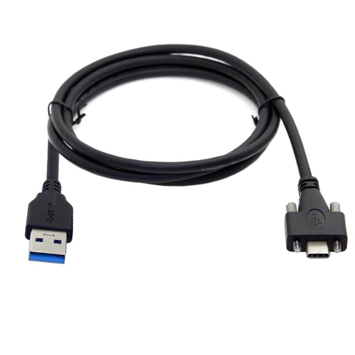 SYSTEM-S USB 3.1 cable 3 m Type C male to 3.0 Type A male screw in black