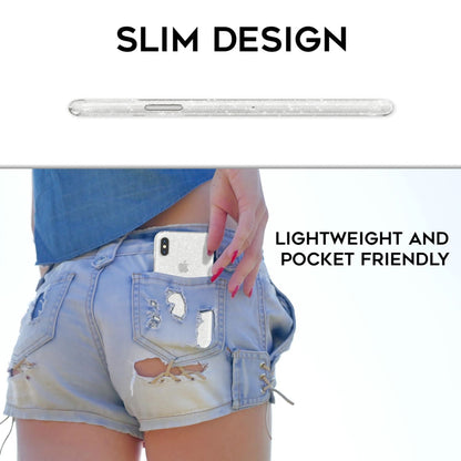 NALIA Glitzerhülle für iPhone X / XS – Funkelndes Silikon Case – DAZZLIN (Transparent & Stoßfest) – Marke aus Berlin