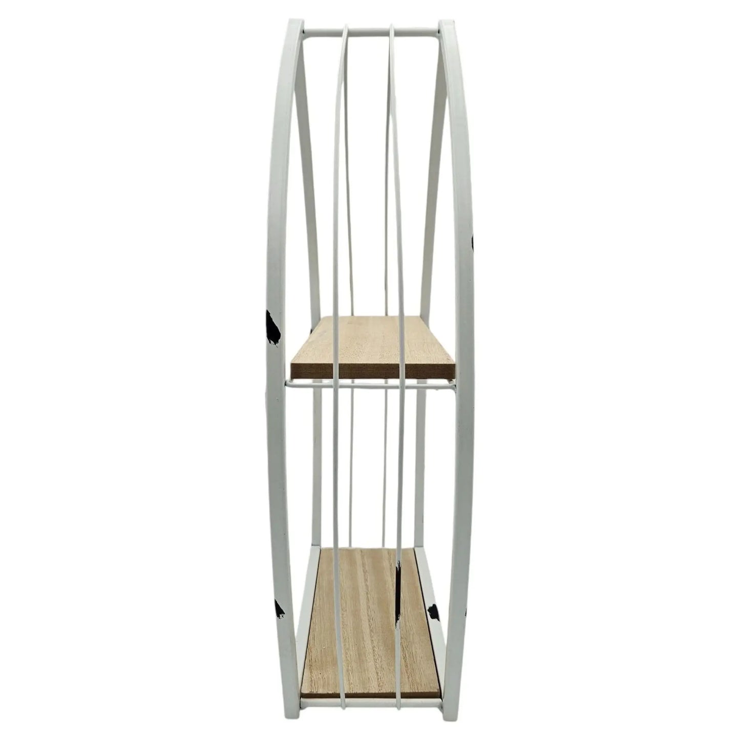 Regal Boot Weiß Wandregal Maritim Metall MDF-Holz 48x32x12 cm Dekoregal Shabby
