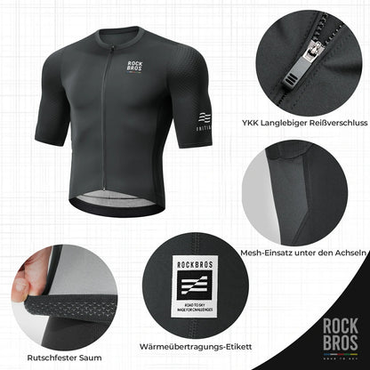 ROAD TO SKY Herren Radtrikot Kurzarm mit Taschen