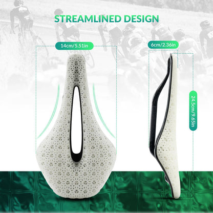 ROCKBROS 3D Druck Carbon Rennradsattel Ultraleicht Stoßdämpfender Ergonomischer