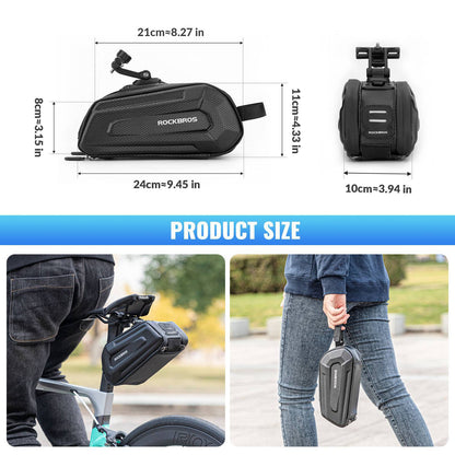 ROCKBROS 3D Hard Shell Fahrrad Satteltasche mit Schnellverschluss 1,8L