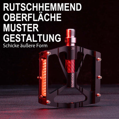 ROCKBROS Alu Fahrradpedale 9/16 Zoll mit zwei PVC Reflektoren