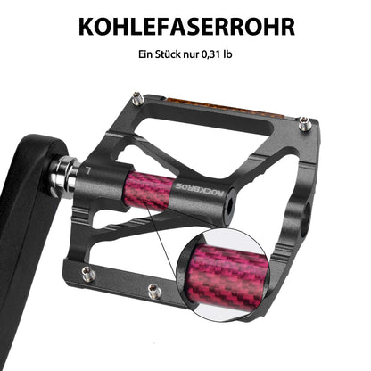 ROCKBROS Alu Fahrradpedale 9/16 Zoll mit zwei PVC Reflektoren
