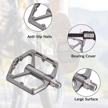 ROCKBROS Aluminium Platform Pedale 9/16 Zoll für MTB E-Bike Stadtrad