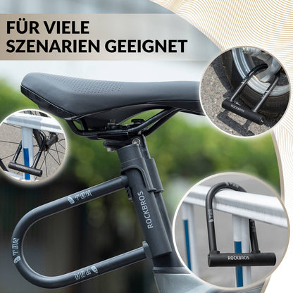 ROCKBROS Bügelschloss Fahrradschloss Hohe Sicherheit Schlösser Wasserdicht