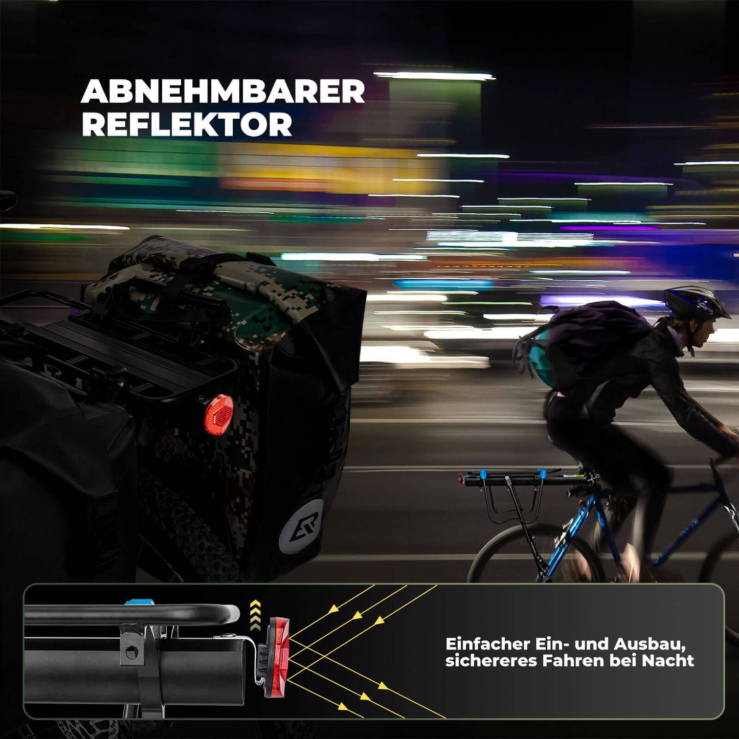 ROCKBROS Fahrrad Gepäckträger mit Reflektor und Schnellspanner 24-29 Zoll