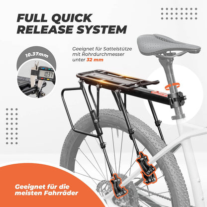 ROCKBROS Fahrrad Gepäckträger Verstellbar mit Schnellspanner Reflektor