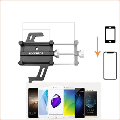 ROCKBROS Fahrrad Motorrad Handyhalterung mit 360 Rotation Clip
