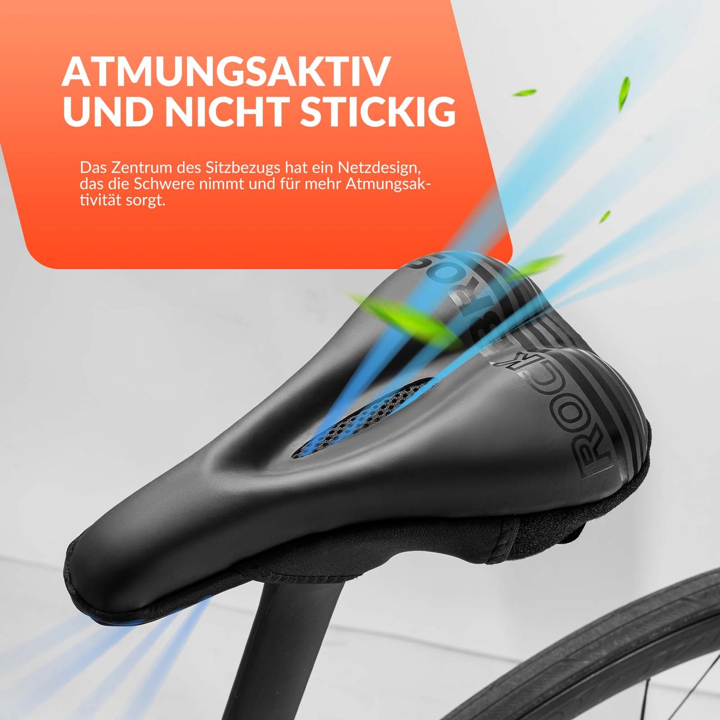 ROCKBROS Fahrrad Sattelbezug Gel Gepolsterter Weicher Fahrradsitz Bezug