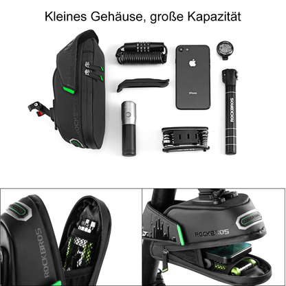 ROCKBROS Fahrrad Satteltasche mit Rücklichthalter wasserdicht 0.7L/0.9L