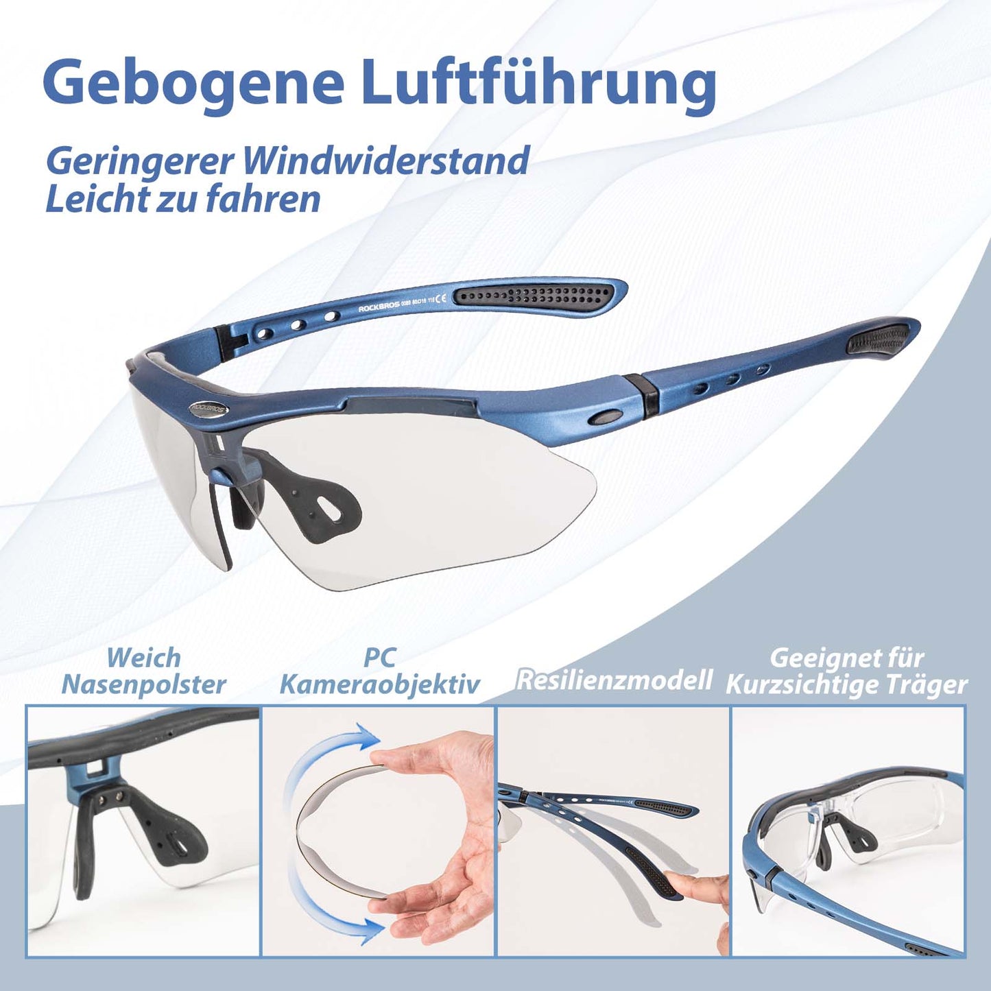 Adaptive Selbsttönende Sportsonnenbrille (UV400)