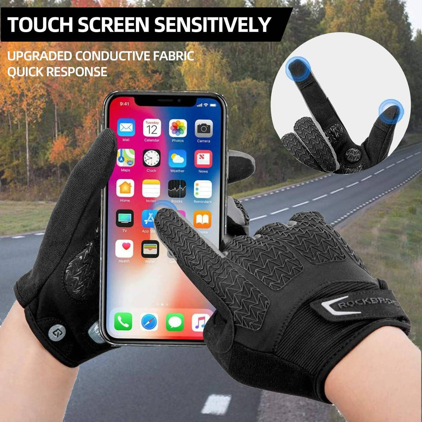 ROCKBROS Fahrradhandschuhe Frühling/Herbst Touchscreen unisex