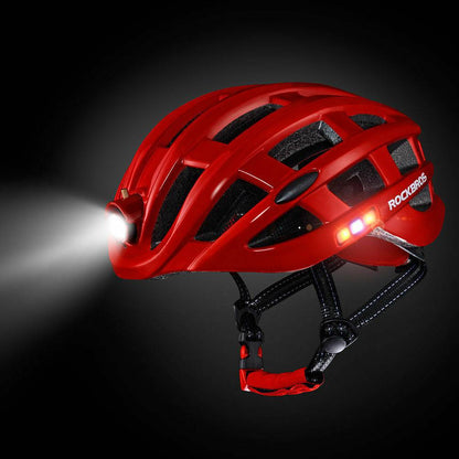 ROCKBROS Fahrradhelm mit Scheinwerfer und Sicherheitswarnleuchte