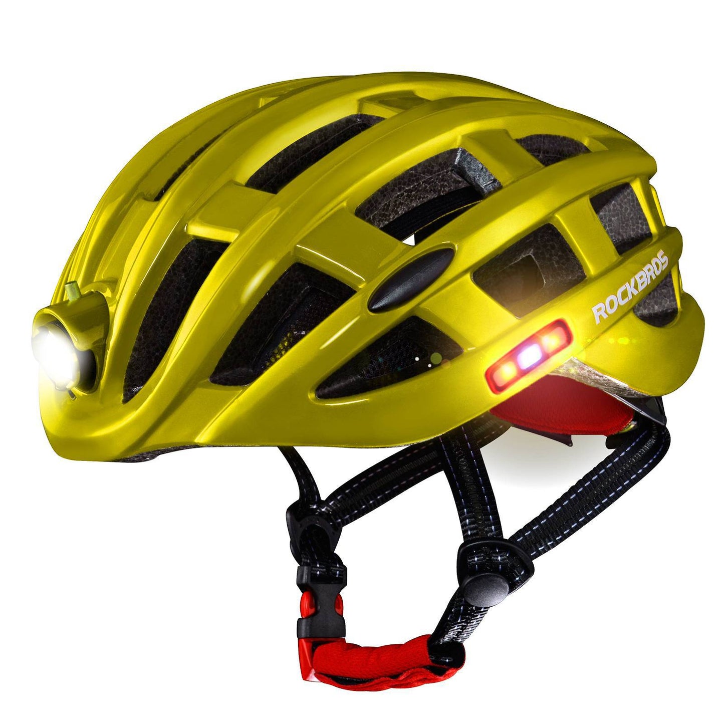 ROCKBROS Fahrradhelm mit Scheinwerfer und Sicherheitswarnleuchte