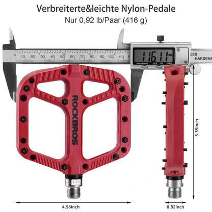 ROCKBROS Fahrradpedale Nylon Flat Pedale 9/16 Zoll mit 3 Bearing