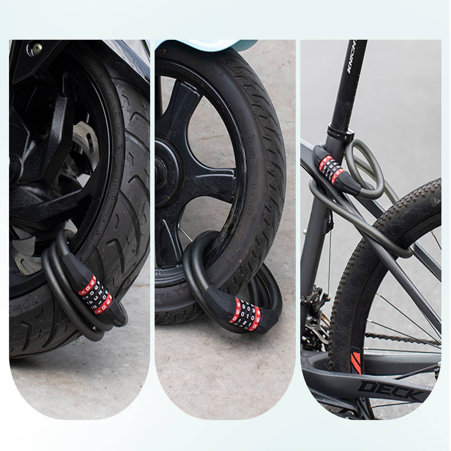 ROCKBROS Fahrradschloss mit 5-stelligem Zahlencode aus PVC und Stahl