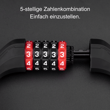 ROCKBROS Fahrradschloss mit 5-stelligem Zahlencode aus PVC und Stahl