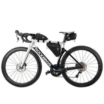 ROCKBROS Fahrradtasche Set Rahmentasche*2+Satteltasche*1 mit Verstellbarer Schultergurt 1,2L