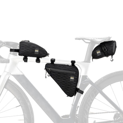 ROCKBROS Fahrradtasche Set Rahmentasche*2+Satteltasche*1 mit Verstellbarer Schultergurt 1,2L