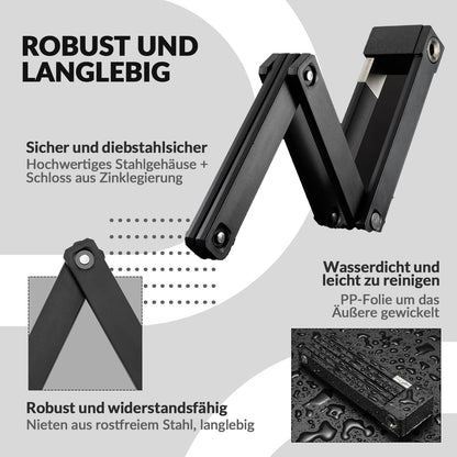 ROCKBROS Faltschloss Fahrradschloss mit Halterung