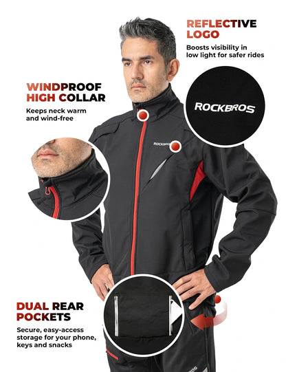 ROCKBROS Winter Jacke / Hose Herren Windschutz Radsportanzug
