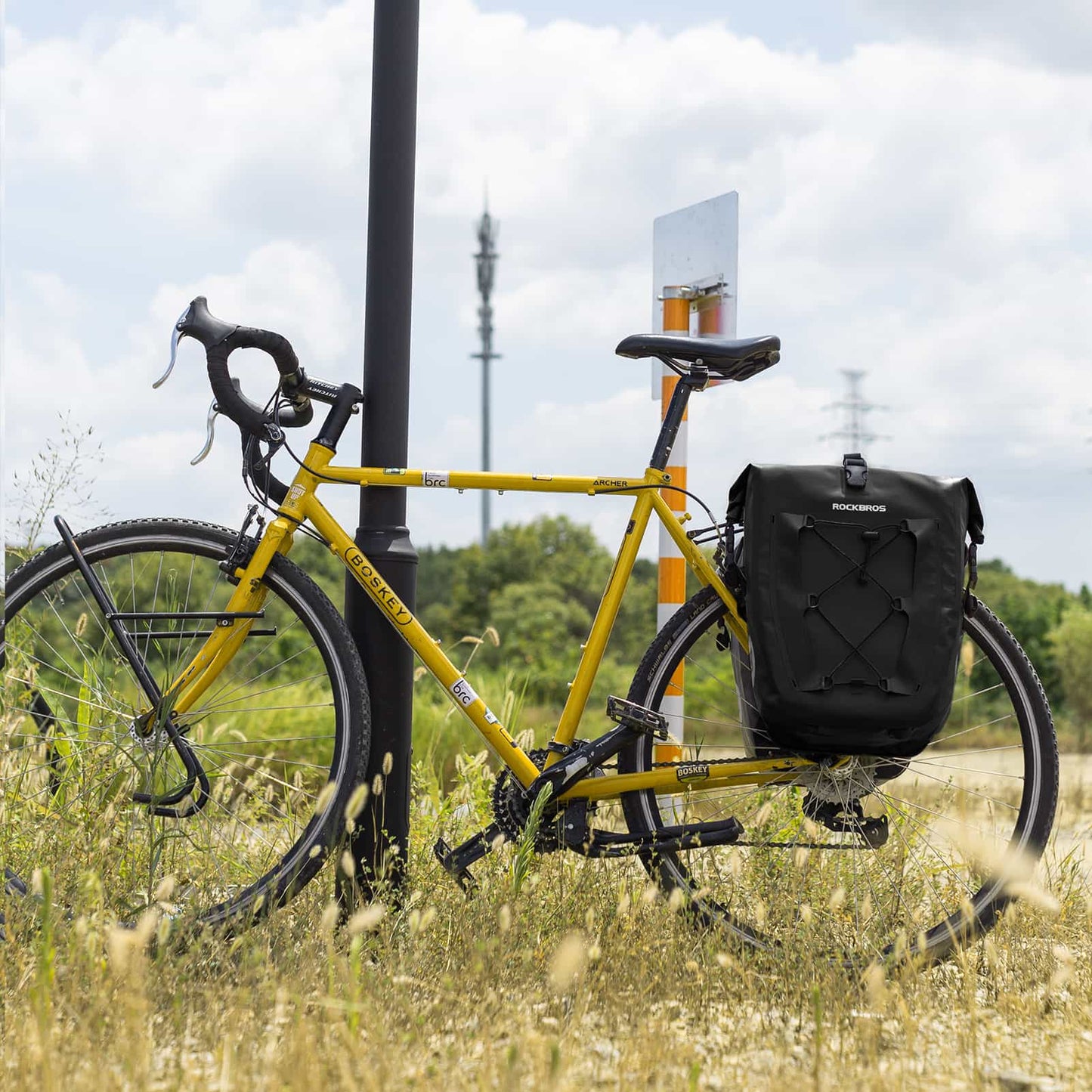 ROCKBROS Gepäckträgertasche 25L-32L 100 % wasserdicht mit Tragegriff