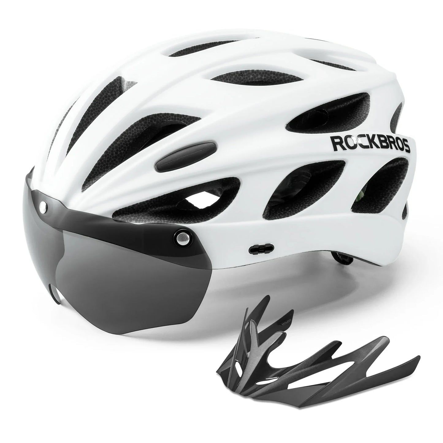 ROCKBROS Kinder Fahrradhelm mit integrierter abnehmbarer Magnetbrillen & Visier