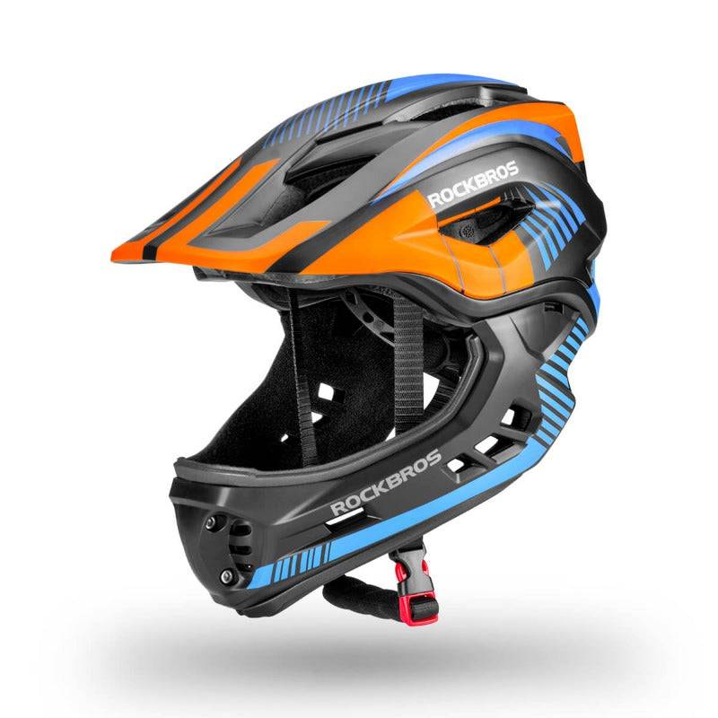 ROCKBROS Kinder helm Integriert Fahrradhelm mit Abnehmbarem Kinnschutz